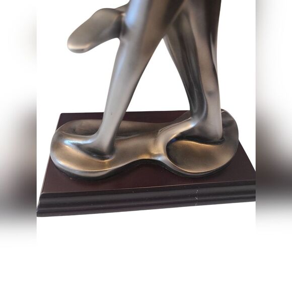 SCULPTURE Languid Dancers In A Passionate‎ Embrace Heavy Hardwood Base 15" - Picture 10 of 12